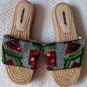 Zara Basic Beaded Espadrille slides